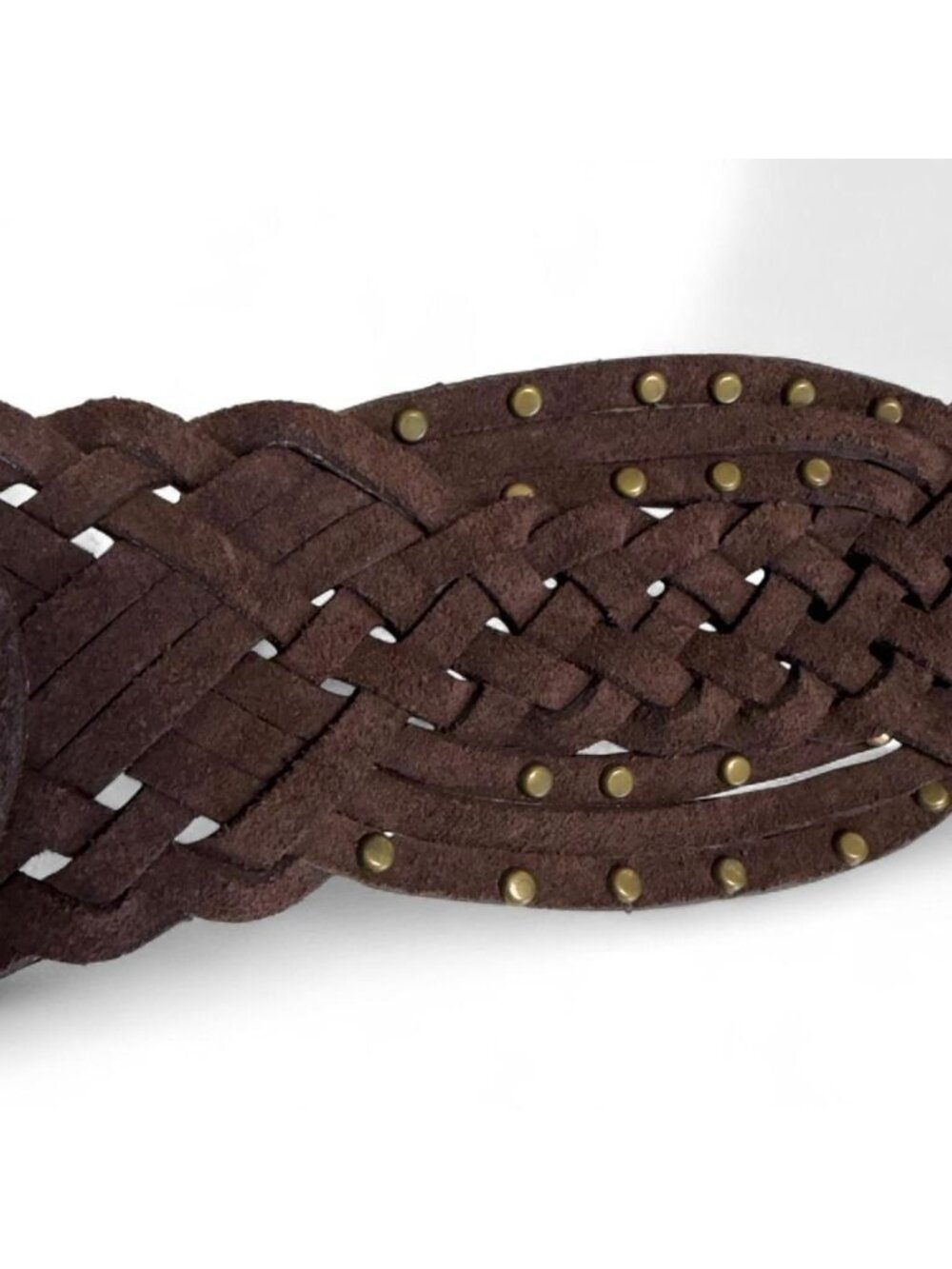 Vintage Y2K Coldwater Creek 90's Braided Nailhead Belt Women's Small Festival - Picture 3 of 7